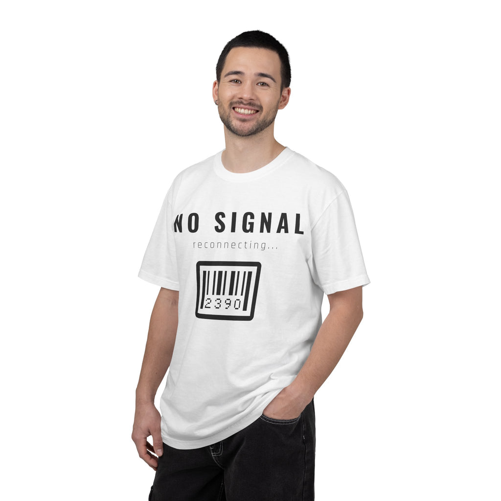 No Signal Barcode T-Shirt — 'reconnecting...' Graphic Tee