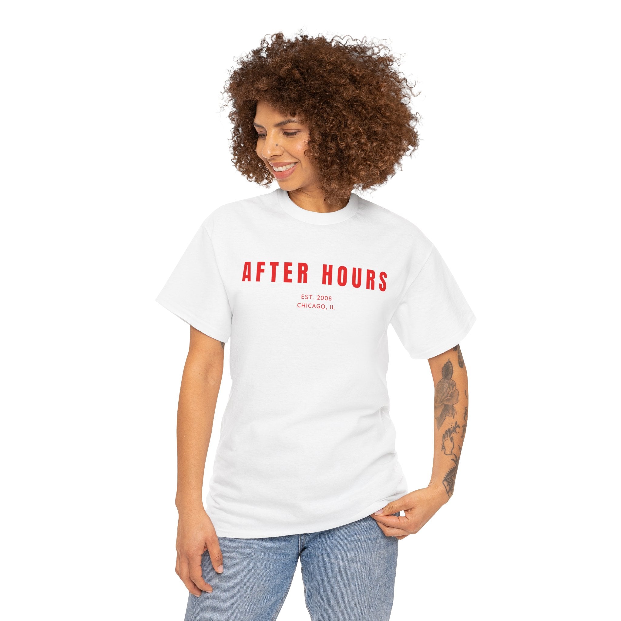After Hours Social Club Tee — Minimalist White Graphic T-Shirt