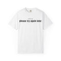 Please Try Again Later T-Shirt — Minimalist 'offline' Graphic Tee