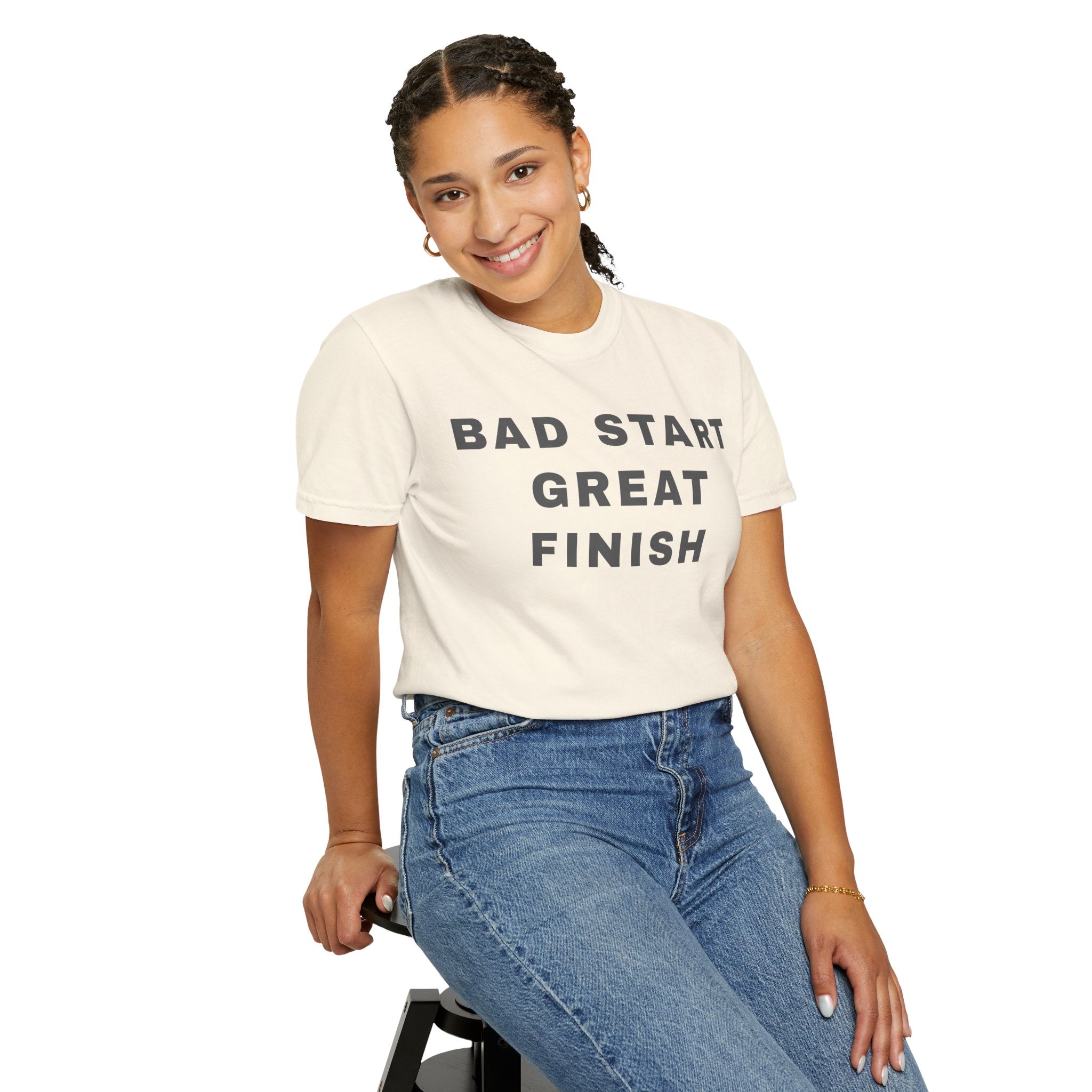 Bad Start Great Finish T-Shirt — "Built Under Pressure" Motivational Tee