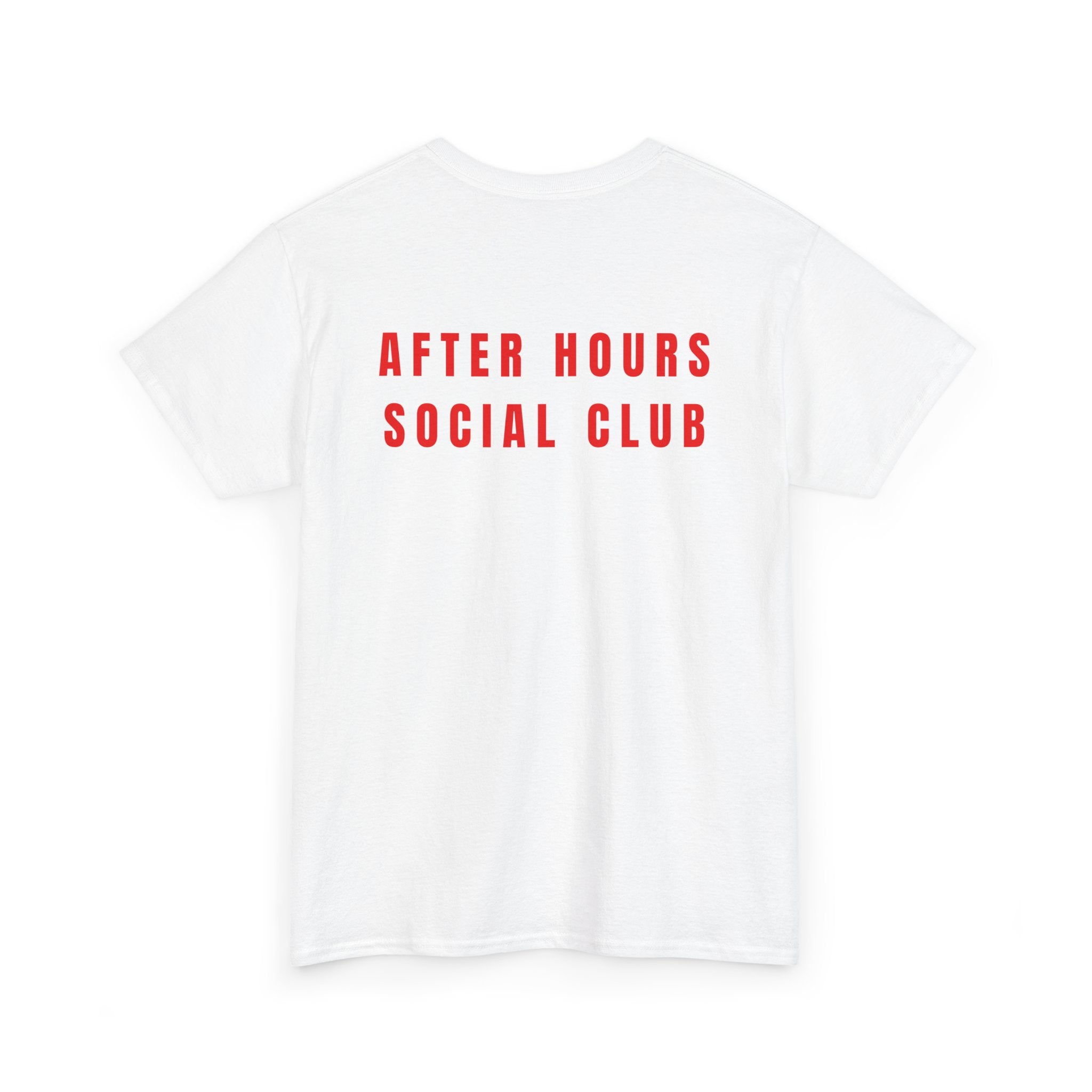 After Hours Social Club Tee — Minimalist White Graphic T-Shirt